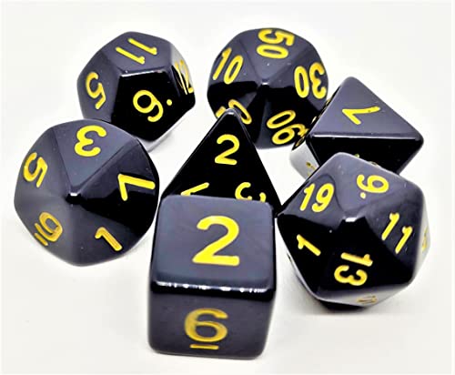 Dice4friends DIC37308 Würfelset Pearl: Black/Yellow (7) von Dice4friends