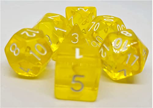 Dice4friends DIC37311 Würfelset Transparent: Yellow (7) von Dice4friends