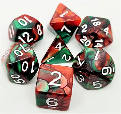 Dice4friends DIC37312 Würfelset Racing: Green/Red (7) von Dice4friends