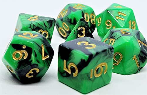 Dice4friends DIC37313 Würfelset Racing: Green/Black (7) von Dice4friends