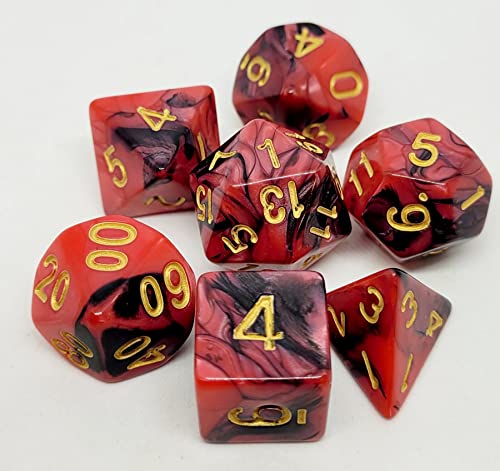 Dice4friends DIC37314 Würfelset Racing: Redberry/Black (7) von Dice4friends