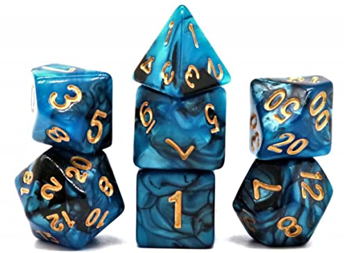 Dice4friends DIC37315 Würfelset Racing: Blueberry/Black (7) von Dice4friends