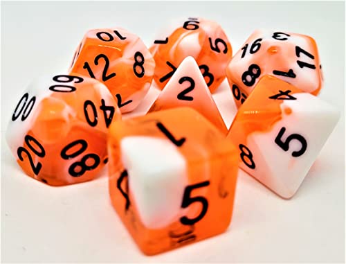 Dice4friends DIC37317 Würfelset Racing: Orange/White (7) von Dice4friends