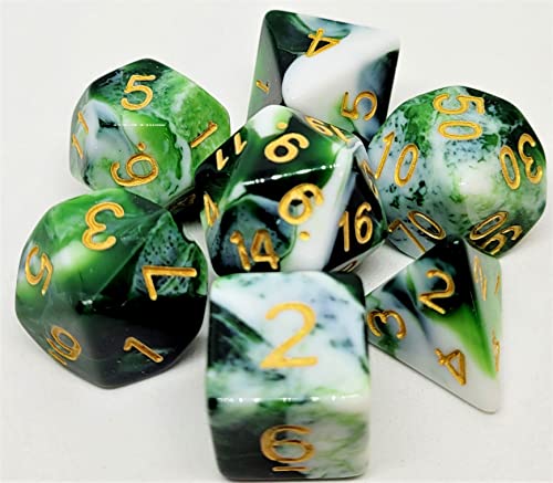 Dice4friends DIC37320 Würfelset Racing: Green/White (7) von Dice4friends