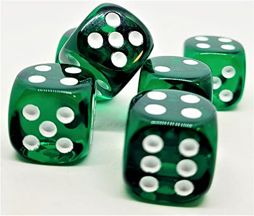 Dice4friends DIC37327 Würfelset D6 Transparent: Darkgreen (12) von Dice4friends