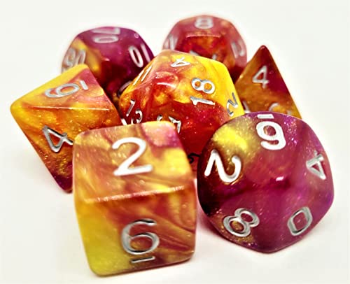 Dice4friends DIC37329 Würfelset Galaxy: Volcano (7) von Dice4friends