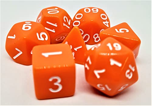 Dice4friends DIC37332 Würfelset Opaque: Orange/White (7) von Dice4friends