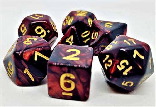 Dice4friends DIC37334 Würfelset Racing: Black/Red (7) von Dice4friends