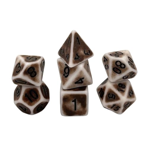 Dice4friends DIC37356 Würfelset Antique: Crafts Brown (7) Würfel von Dice4friends