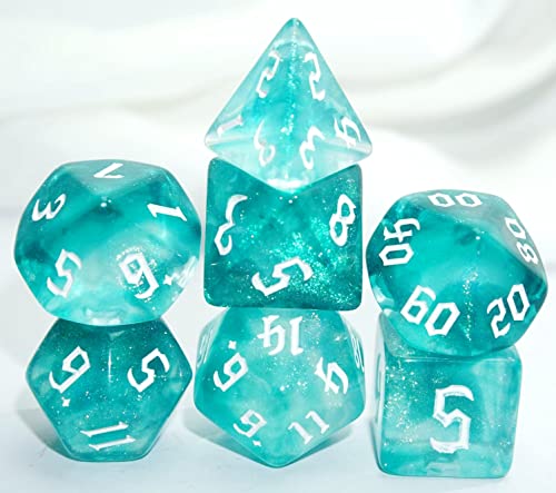 Dice4friends DIC37358 Würfelset Galaxy: Aquamarin (7) Würfel von Dice4friends