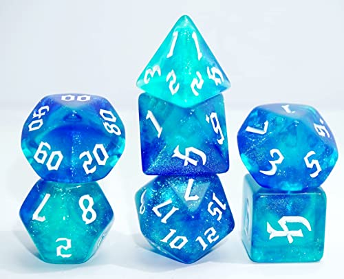 Dice4friends DIC37359 Würfelset Galaxy: Saphire (7) Würfel von Dice4friends