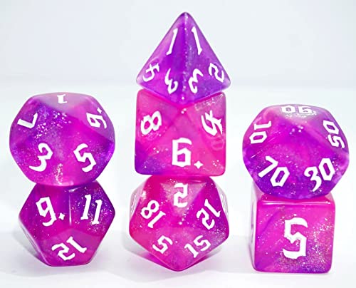 Dice4friends DIC37360 Würfelset Galaxy: Rubin (7) Würfel von Dice4friends