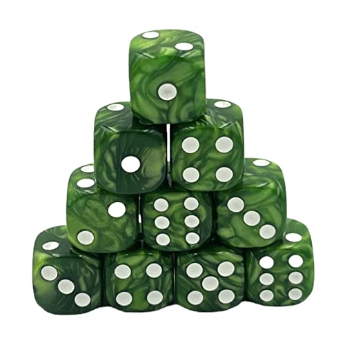 Dice4friends DIC37376 Würfelset D6 Pearl: Green (12) Würfel von Dice4friends