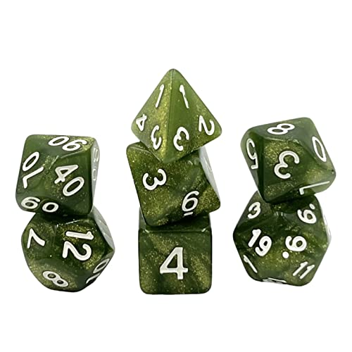 Dice4friends DIC37389 Würfelset Pearl: LightGreen Powder (7) Würfel von Dice4friends