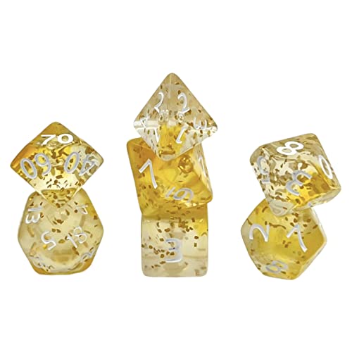 Dice4friends DIC37393 Würfelset Confetti: Yellow Sulfer (7) Würfel von Dice4friends