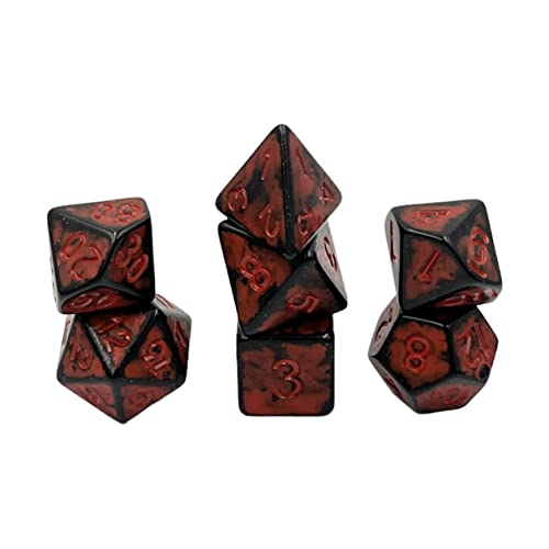 Dice4friends DIC37394 Würfelset Antik Dark Knight: Red (7) Würfel von Dice4friends