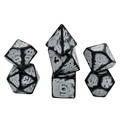 Dice4friends DIC37395 Würfelset Antik Dark Knight: White (7) Würfel von Dice4friends