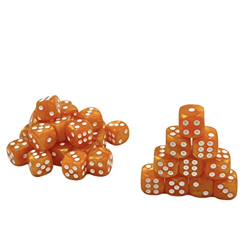 Dice4friends DIC37403 Würfelset D6 Pearl: Orange/White (36) Würfel, one Size von Dice4friends