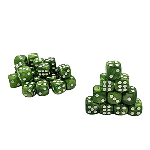 Dice4friends DIC37405 Würfelset D6 Pearl: Green/White (36) Würfel von Dice4friends