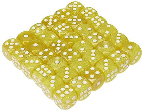 Dice4friends DIC37406 Würfelset D6 Pearl: Yellow/White (36) Würfel von Dice4friends