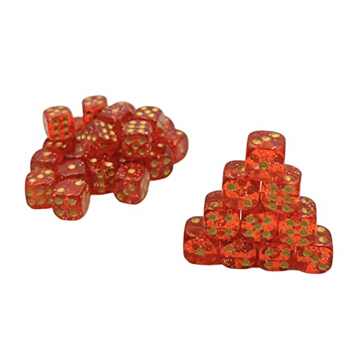 Dice4friends DIC37408 Würfelset D6 Glitter: Red/Gold (36) Würfel von Dice4friends