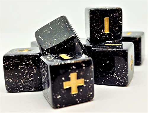 Dice4friends Würfelset: Fate/Fudge Black Powder (8), DIC37344 von Dice4friends