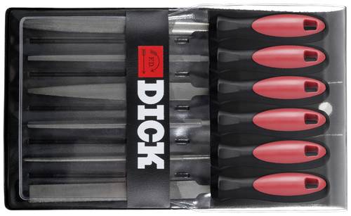 Dick 1187102-2K Schlüsselfeilensatz 6-tlg. 100/2 in Plastiktasche schwarz  DICK , mit 2K-Griff 8 von Dick