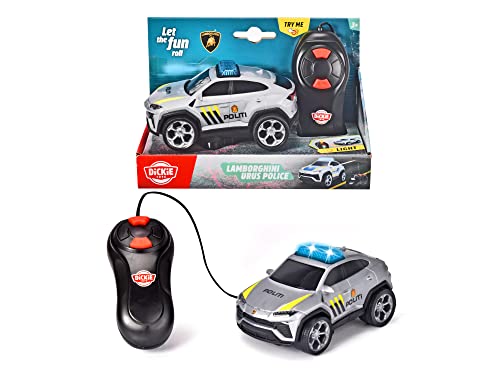 203712023SDN - Lamborghini Urus Norwegisches Polizeiauto Kabelgesteuert - Kabelgesteuerte Lamborghini Urus Norwegisches Polizeiauto von Dickie Spielzeug mit Blinklicht, 13 cm, Ab 3 Jahren von Dickie Toys