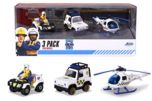 Dickie Toys Sam 3-Pack, Feuerwehrmann Sam Spielzeug, Feuerwehrmann Sam Figuren, 1:64, 5-8 cm Länge von Dickie Toys