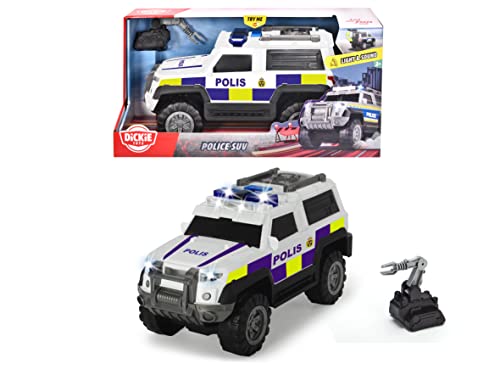 Dickie Toys 203306003033 - Schwedischer SUV Polizeiauto mit Freilauf, Licht, Sound, Öffnbare Türen und Zubehör - 30 cm, Ab 3 Jahren von Dickie Toys