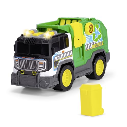 Dickie Toys - Recycle Truck (30 cm) - großes Müllauto ab 3 Jahre mit Funktionen & Zubehör, Spielzeug-Müllabfuhr für Kinder mit Licht & Sound, inkl. Batterien von Dickie Toys