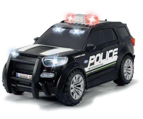 Dickie Toys – Ford Interceptor Polizeiauto XL – 25 cm großer Polizei-SUV, Maßstab 1:18, mit Freilauf, Blaulicht und Sirene, für Kinder ab 3 Jahren von Dickie Toys