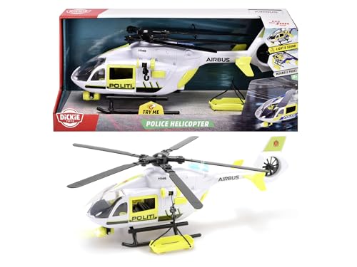 Dickie Toys 203716028007 - Norwegischer Polizeihubschrauber - Polizeihubschrauber Licht, Sound, Bahre inbegriffen, 30 cm, Ab 3 Jahren, Norwegische Version von Dickie Toys