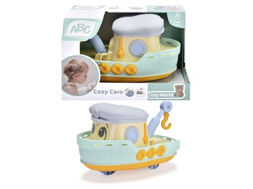 Dickie Toys ABC - Cozy Caro Boot (26 cm) - 2-in-1 Auto & Schiff ab 1 Jahr mit beweglichem Kranarm, Spielzeug für Babys und Kinder ab 12 Monate, geeignet für die Badewanne von Dickie Toys