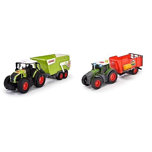 Dickie Toys - CLAAS Traktor mit Anhänger (64 cm) & - Fendt Traktor mit Anhänger (26 cm) Spielzeug von Dickie Toys