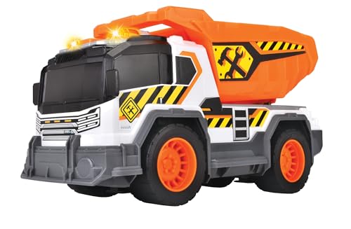 Dickie Toys - Dump Truck (30 cm) - großer Kipplaster ab 3 Jahre mit Schaufel und Sieb für den Sandkasten - Spielzeug-Auto für Kinder mit Licht & Sound, inkl. Batterien von Dickie Toys