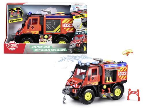 Dickie Toys Einsatzfahrzeug Modell Mercedes Benz Unimog U530 Fire Rescue Fertigmodell Einsatzfahrzeu von Dickie Toys