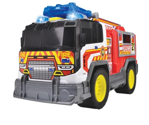 Dickie Toys - Fire Rescue Unit (30 cm) - großes Feuerwehrauto ab 3 Jahre mit Schussfunktion & Leiter, Feuerwehr-Spielzeug für Kinder mit Licht & Sound, inkl. Batterien von Dickie Toys