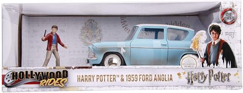 Dickie Toys 253185002 Harry Potter 1959 Ford Anglia, fliegendes Auto Harry Potter inkl. Harry Figur, Die-Cast-Fahrzeug, Spielzeugauto Kinder, Freilauf von Jada Toys