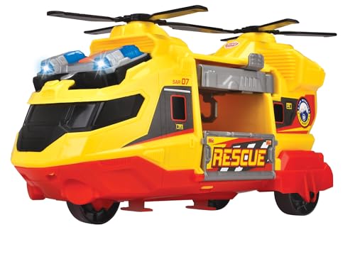 Dickie Toys - Helicopter (30 cm) - großer Rettungs-Hubschrauber ab 3 Jahre mit Kran-Arm & Zubehör, Spielzeug-Helikopter für Kinder mit Licht & Sound, inkl. Batterien von Dickie Toys