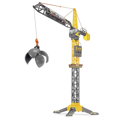 Dickie Toys - Mighty Crane (110 cm) - großer Spielzeug-Kran mit 360°-Drehung & Abrissbirne inkl. Greif-Funktion, Spielkran für Kinder ab 3 Jahre mit Kabel-Fernbedienung von Dickie Toys