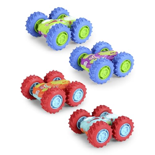 Dickie Toys - Monster Flippy Auto (10 cm) - buntes Flip-Spielzeugauto für Kinder ab 3 Jahre mit Friktionsantrieb und Gummireifen (4-Fach Sortiert, zufällige Auswahl) von Dickie Toys