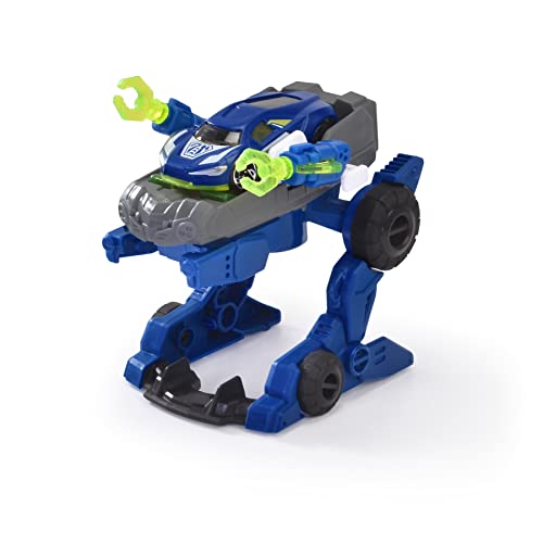 Dickie Toys Rescue Hybrids Polizei Trooper (12 cm) - 2 in 1 Roboter-Polizeiauto für Kinder ab 3 Jahren inkl. abnehmbarem Spielzeugauto (7,5 cm), Spielzeug-Fahrzeug mit coolen Funktionen von Dickie Toys