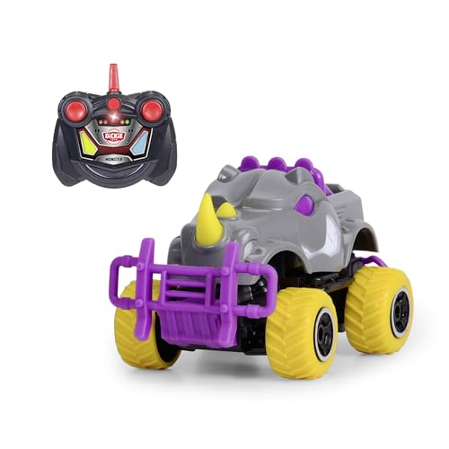 Dickie Toys - RC Auto Monster Rhino (14 cm) - Ferngesteuerter Monstertruck ab 6 Jahre in Cooler Nashorn-Optik - Remote Control Car für Kinder, 8 km/h, 2,4 GHz Fernbedienung, inkl. Batterien von Dickie Toys