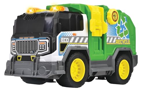 Dickie Toys - Recycle Truck (30 cm) - großes Müllauto ab 3 Jahre mit Funktionen & Zubehör, Spielzeug-Müllabfuhr für Kinder mit Licht & Sound, inkl. Batterien von Dickie Toys