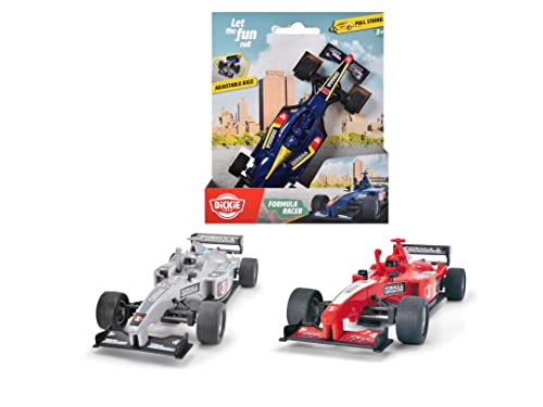 Dickie Toys – Formula Racer (14 cm) – Rennauto zum Aufziehen, mit Lenkung, 1:32 cm Maßstab, Aufziehauto für Kinder ab 3 Jahren, 203341035, Mehrfarbig von Dickie Toys