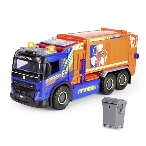 Dickie Toys - Volvo Giant Garbage Truck (55 cm) - extra-großes Müllauto mit Kippfunktion & Mülltonne, Spielzeug-Müllabfuhr für Kinder ab 3 Jahre mit Licht & Sound, inkl. Batterien von Dickie Toys