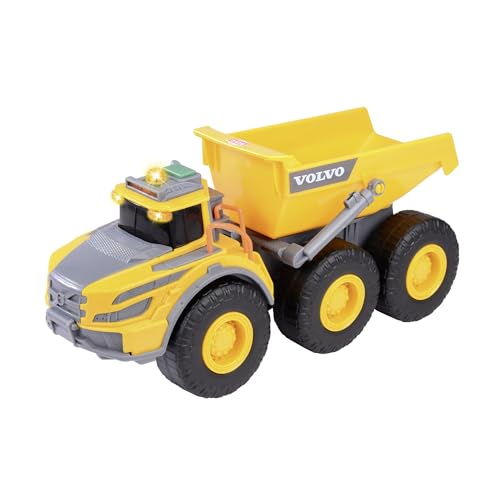 Dickie Toys - Volvo Muldenkipper – 23 cm großes Baufahrzeug mit Kippfunktion, Sound, Licht, Freilauf, Baustellenfahrzeuge für Kinder ab 3 Jahre von Dickie Toys