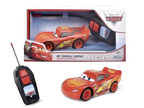 Disney 203081008 - Autos Funkgesteuert Blitz McQueen 1:32 - Funkgesteuerte Version von Disney Cars Blitz McQueen mit Turbo-Funktion, 1 K, 27 MHz, Skala 1:32, 14 cm, Ab 4 Jahren Disney 203081008 - Autos Funkgesteuert Blitz McQueen 1:32 - Funkgesteuerte Version von Disney Cars Blitz McQueen mit Turbo-Funktion, 1 K, 27 MHz, Skala 1:32, 14 cm, Ab 4 Jahren von Dickie Toys