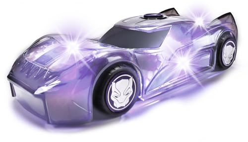 Jada Toys Marvel Light Hero Black Panther Auto (15 cm) - Superhelden-Spielzeugauto ab 3 Jahre mit Friktion und coolen Licht- &-Sound-Effekten, Auto-Spielzeug für Kinder, inkl. Batterien von Jada Toys